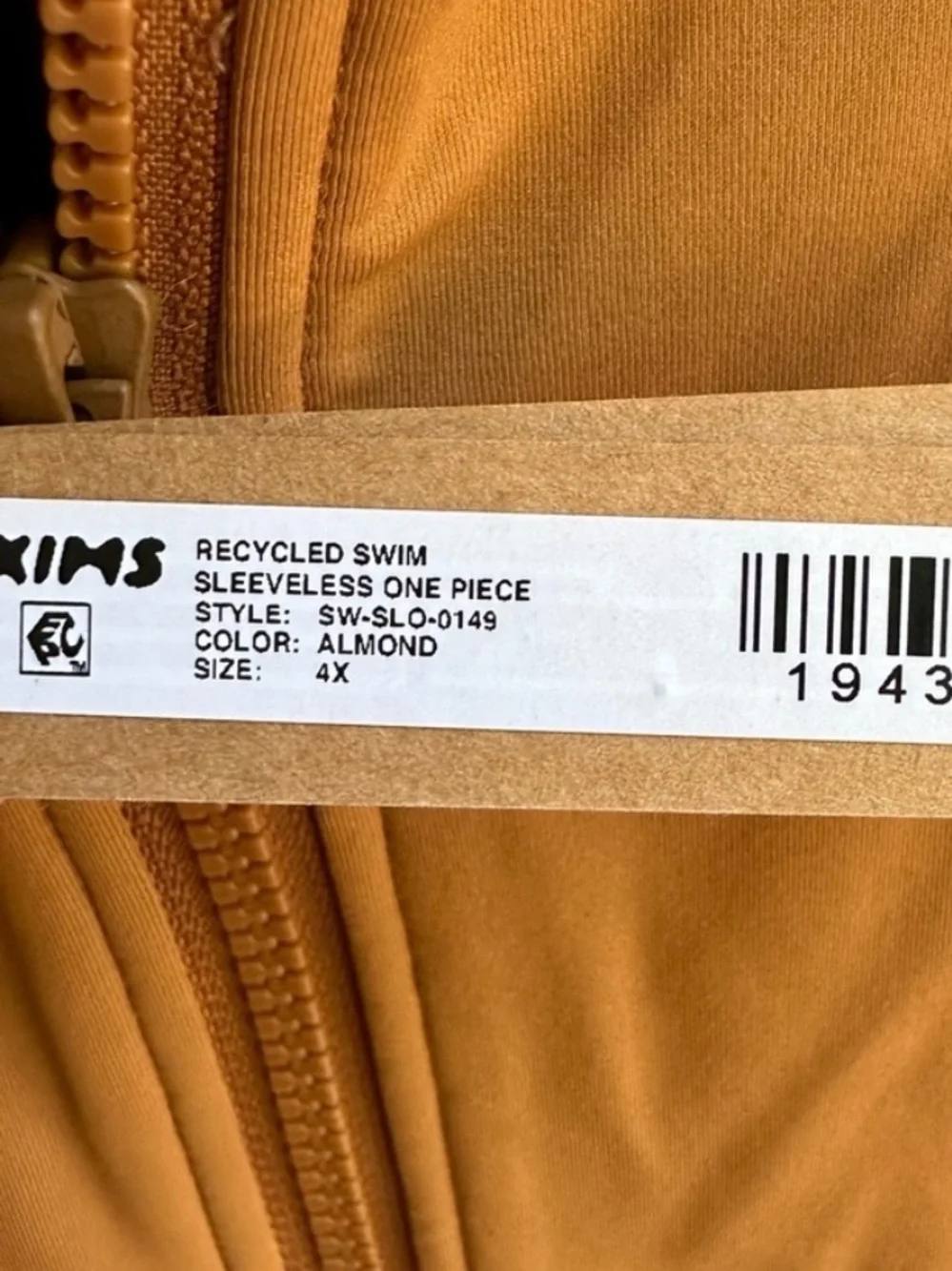 Skims Recycled Swim Sleeveless One Piece Womens 4X Almond SW-SLO-0149 G78-59